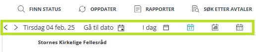 Navigasjon i kalender.