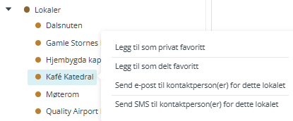 Send SMS/e-post til kontakt.