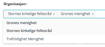 Skjermbildet viser felt 'Organisasjon' i Medarbeideren kontaktkort.