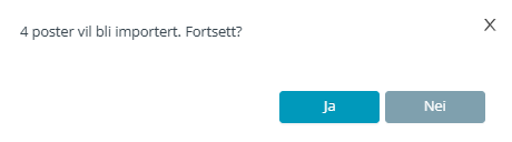 Bekreftelse før import.