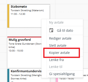 Visning av kopier avtale.