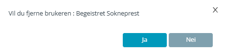 Skjermbildet viser bekreftelse på fjerning av bruker i Medarbeideren.