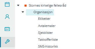 Skjermbildet viser 'Administrasjon' modulen i Medarbeideren.