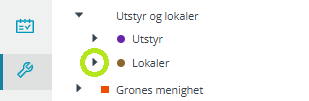 Skjermbildet viser 'Lokaler' under 'Administrasjon / Utstyr og Lokaler' i Medarbeideren.