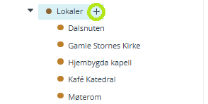 Skjermbildet viser 'Lokaler' under 'Administrasjon' / 'Utstyr og Lokaler' i Medarbeideren.