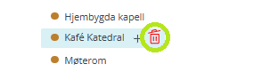 Skjermbildet viser sletting av lokale i Medarbeideren.