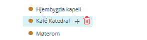 Skjermbildet viser sletting av lokale i Medarbeideren.