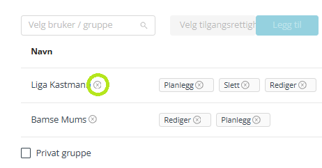 Skjermbildet viser redigering av en gruppe i 'Kontakter og grupper' i Medarbeideren.