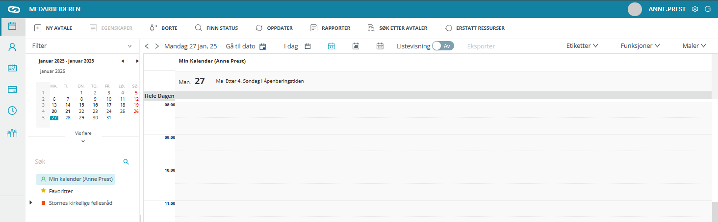 Kalender – dagsvisning.