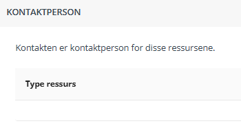 Skjermbildet viser kontaktkort i Medarbeideren.