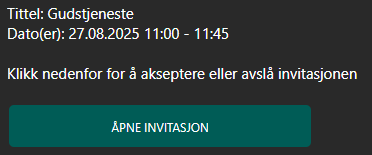 E-post med invitasjon.
