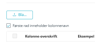 Skjermbildet viser import av kontakter til gruppe.