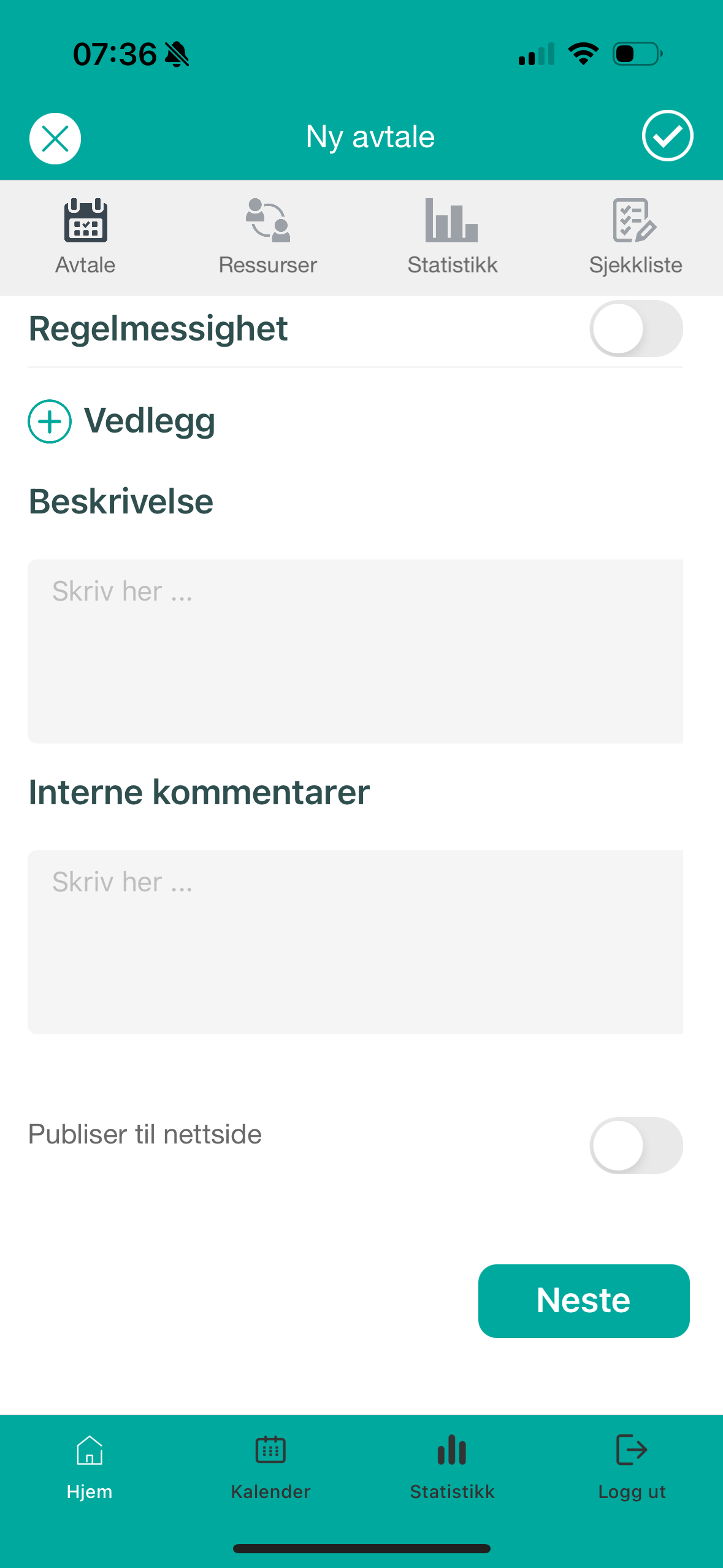 Ny avtale i Medarbeideren-appen.
