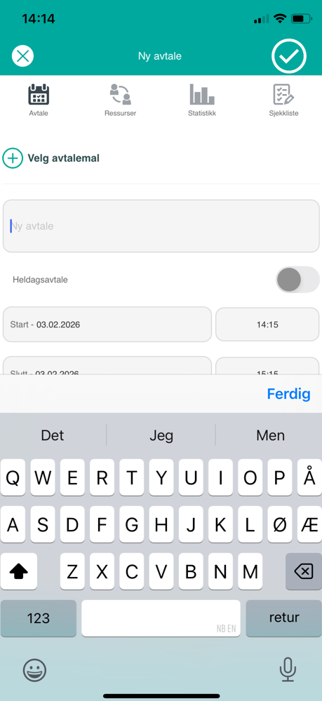 Ny avtale i Medarbeideren-appen.