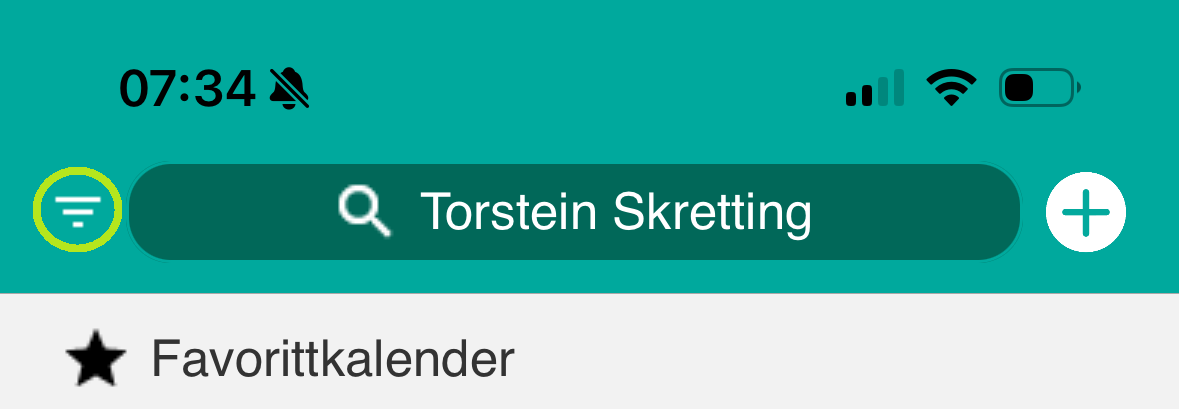 Filter-ikonen i Medarbeideren-appen.