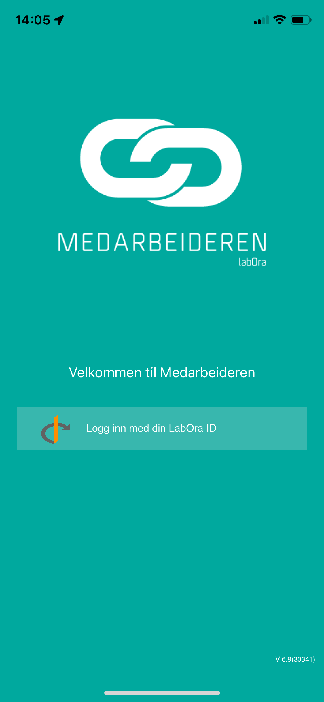 Innloggingsside i Medarbeideren-appen.