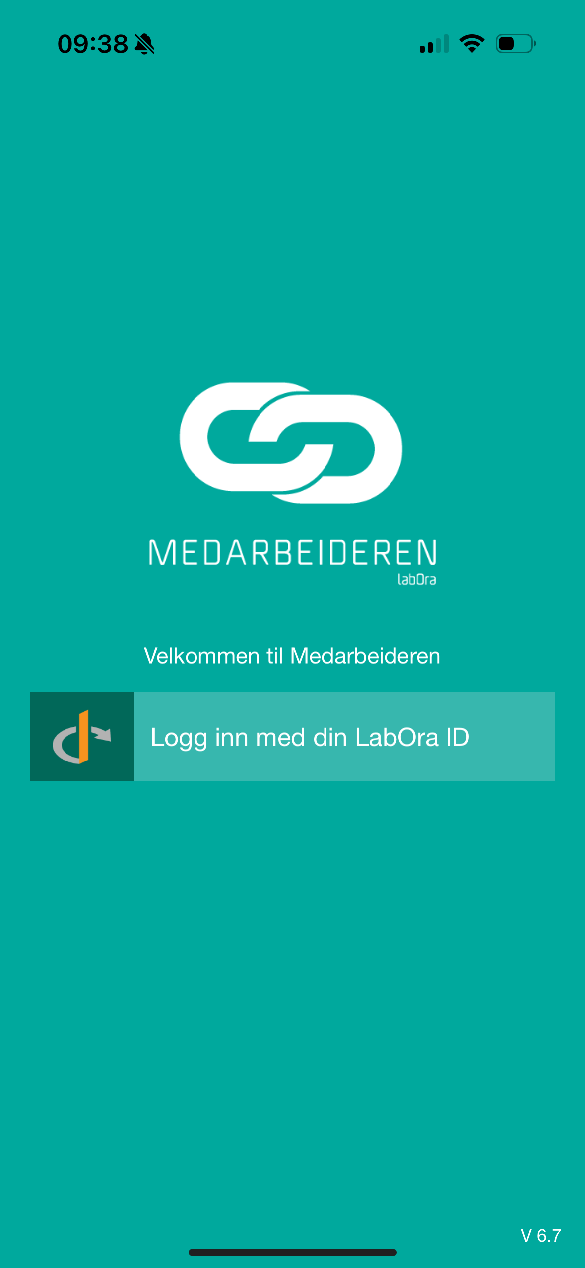 Innloggingsside i Medarbeideren-appen.