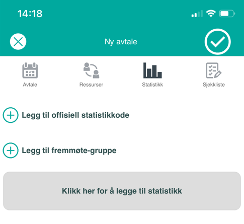 Statistikktyper for ny avtale.