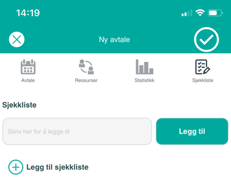 Sjekkliste for ny avtale.