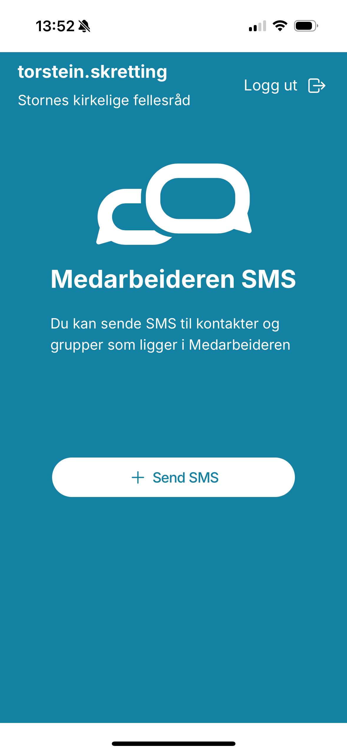 Medarbeideren SMS-appen.