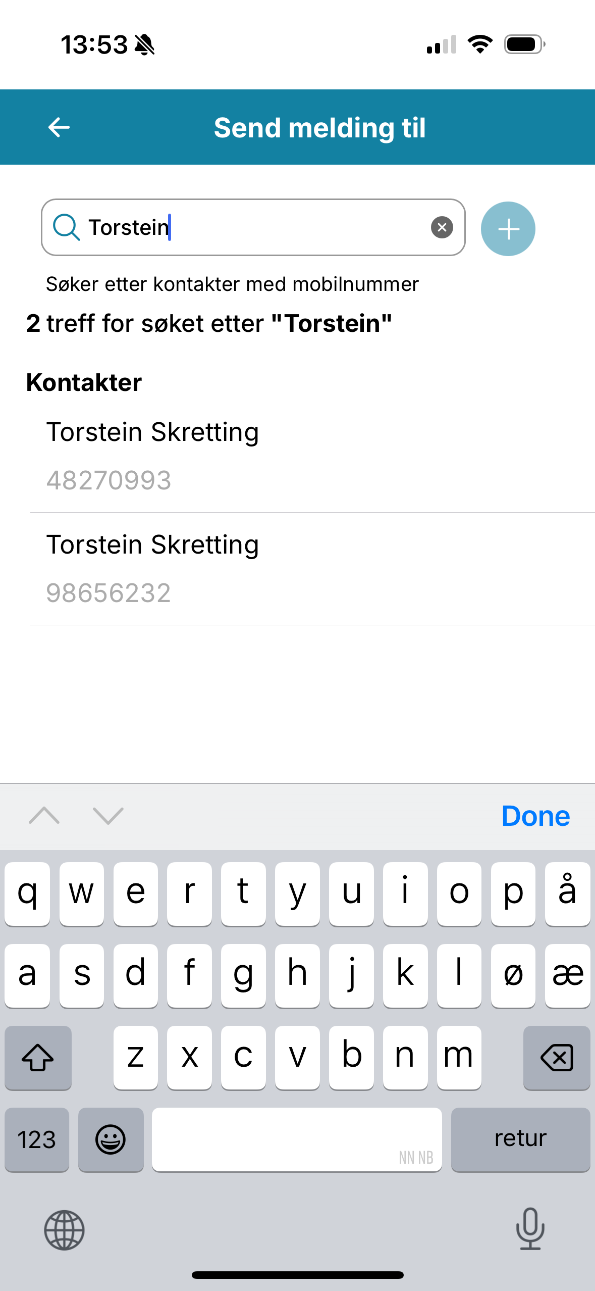 Legge til mottakere i SMS-appen.