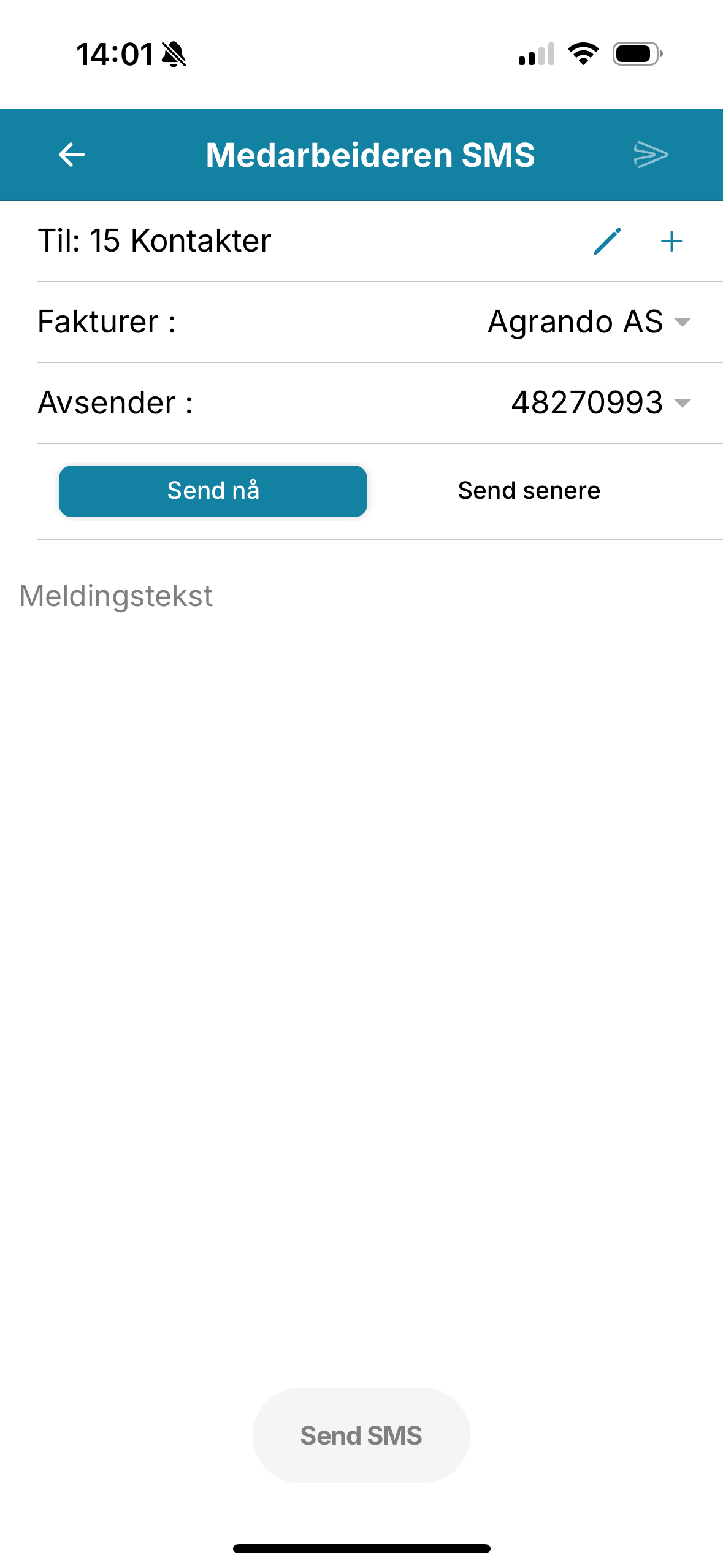Detaljer for SMS.