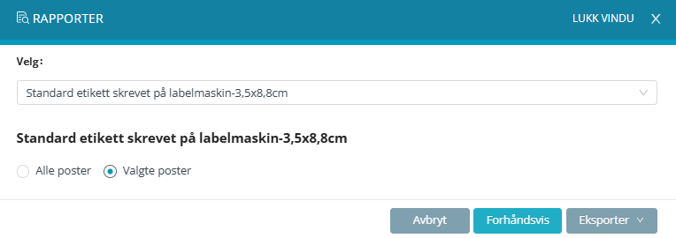 Skjermbildet viser funksjonen 'Rapporter' for kontakter i Medarbeideren.