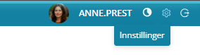 Knappen «Innstillinger».