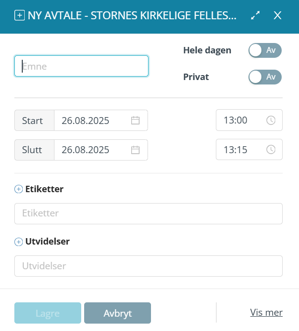 Kortvisningsvinduet.
