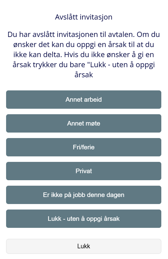 Svaralternativer.