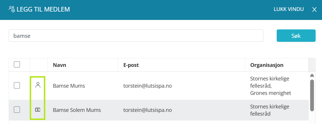 Legg til medlem i gruppe.