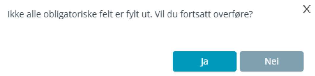 Melding ved overføring.
