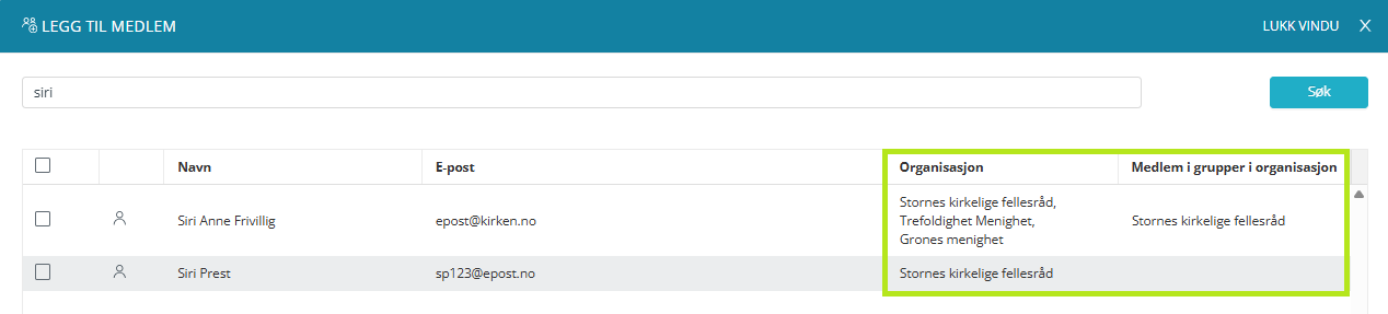 Funksjonen «Legg til medlem».