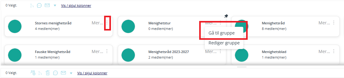 Gå til gruppe.