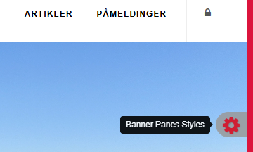 Skjermbildet viser redigering av bannerbilde på nettsider.