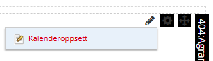 Skjermbildet viser ikon for redigering av kalendermodulen på labOra nettsider.