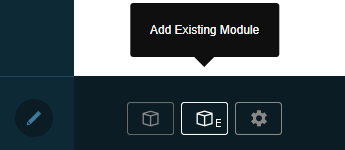 Skjermbildet viser ikon 'Add existing module' på labOra nettsider.