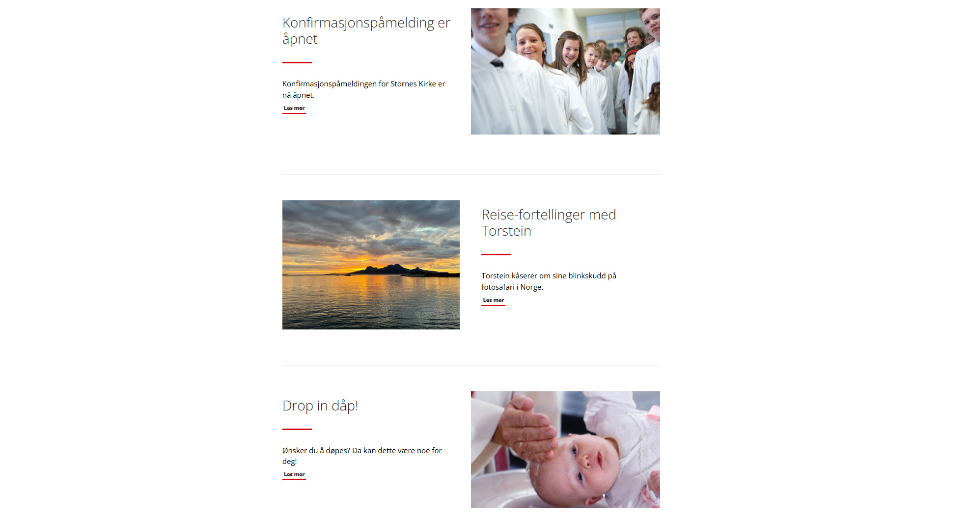 Skjermbildet viser artikkelliste på labOra nettsider.