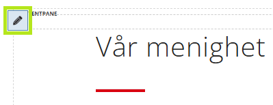 Skjermbildet viser ikon for redigering av tekstmodul på labOra nettsider.