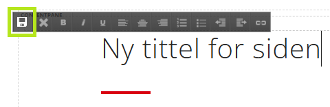 Skjermbildet viser ikon for lagring av tekstmodul på labOra nettsider.