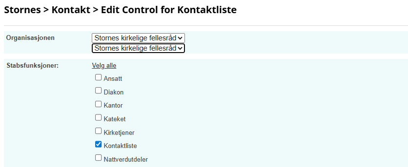 Redigering av kontaktliste.