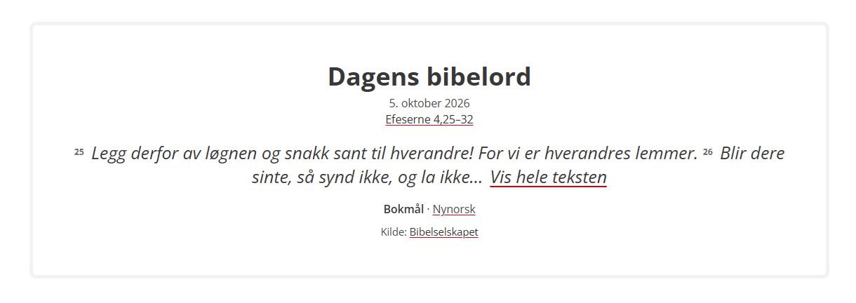 Visning av Dagens bibelord.