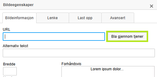 Skjermbildet viser 'Bildeegenskaper' for et bilde på labOra nettsider.