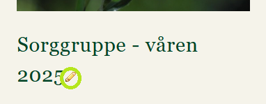 Skjermbildet viser ikon for redigering av en artikkel på labOra nettsider.