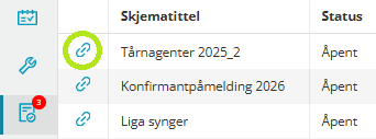 Lenkeikon for skjema.