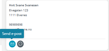 Skjermbilde fra applikasjonen Medarbeideren som viser mulighet til å kommunisere med foresatte om påmelding til dåp.