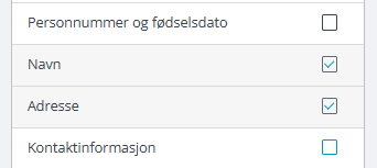 Forhåndsdefinerte felt.