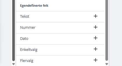 Egendefinerte felt.