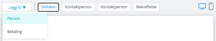 Funksjonen 'Legg til' i påmeldingsskjema.