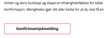 Knappen 'Konfirmantpåmelding' på nettsiden.